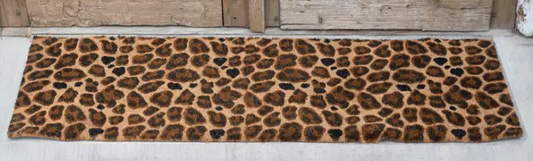 Leopard Coir Doormat Natural/Black/Brown