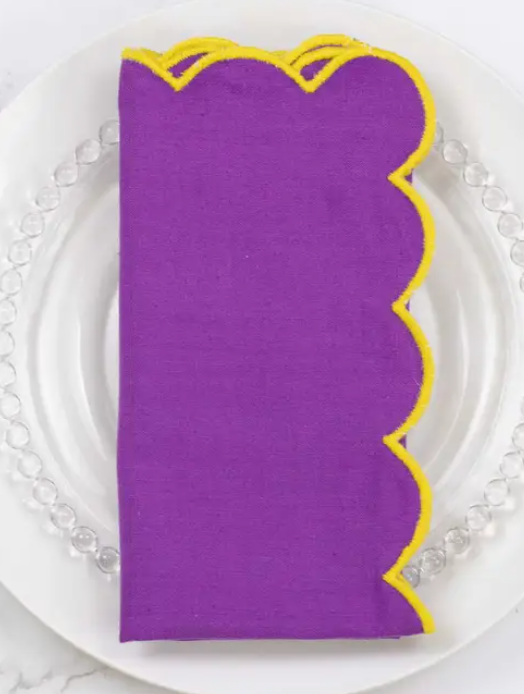 Scallop Napkin Purple/Yellow