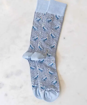 Men's Pelican Socks Gray/Sky Blue