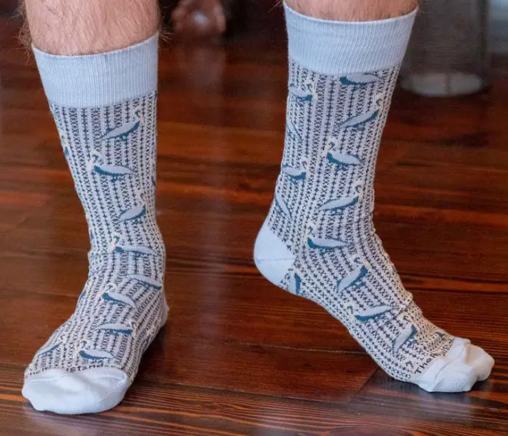 Men's Pelican Socks Gray/Sky Blue