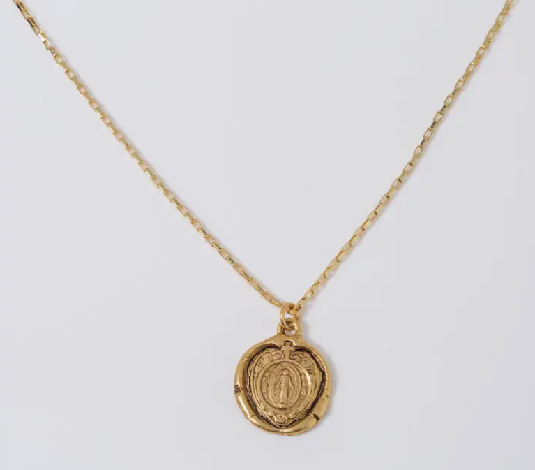 Sacred Heart Stamp Pendant Necklace