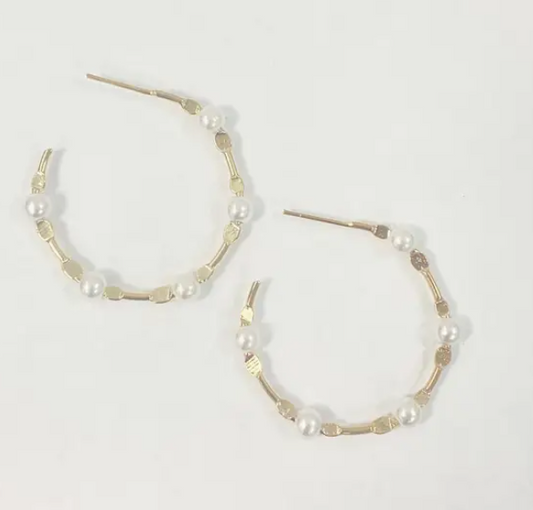 Greta Pearl Hoop - small