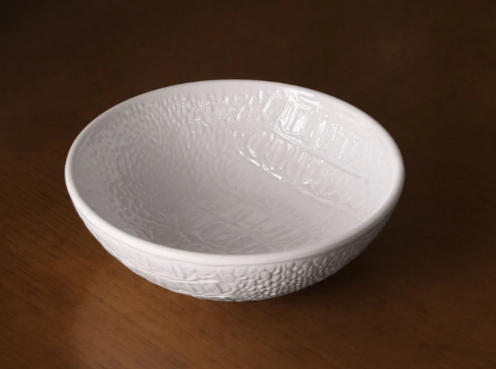 VIDA Croc Round Mini Bowl White