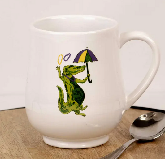 Mardi Gator Coffee Mug White/Multi 18oz