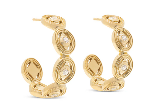 Monique Hoop Earrings in Gold/ Cubic Zirconia