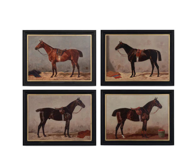 English Riding Horses Framed Print, 4 Assorted Styles