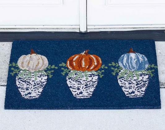 Pumpkin Topiary Coir Doormat