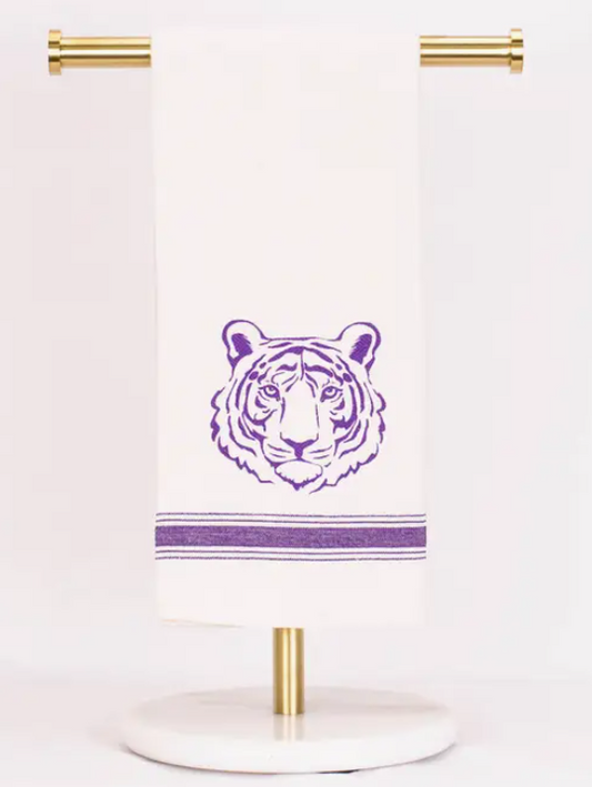 Get Em Tiger Hand Towel Cream/Purple