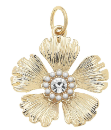 Rhinestone Flower Charm