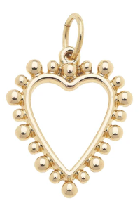 Studded Open Heart Charm