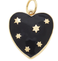 Celestial Enamel Heart Charm