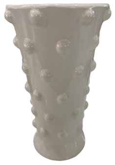 12.5in Glazed Vase w/ Raised Polka Dots