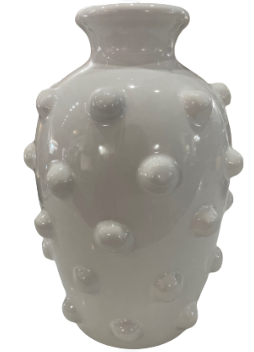 10.25in Glazed Vase w/ Raised Polka Dots