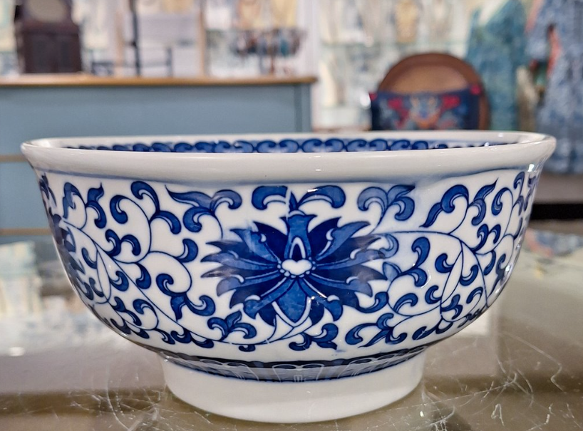 Blue & White Round Bowl