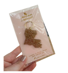 Louisiana Gold Glitter Keychain