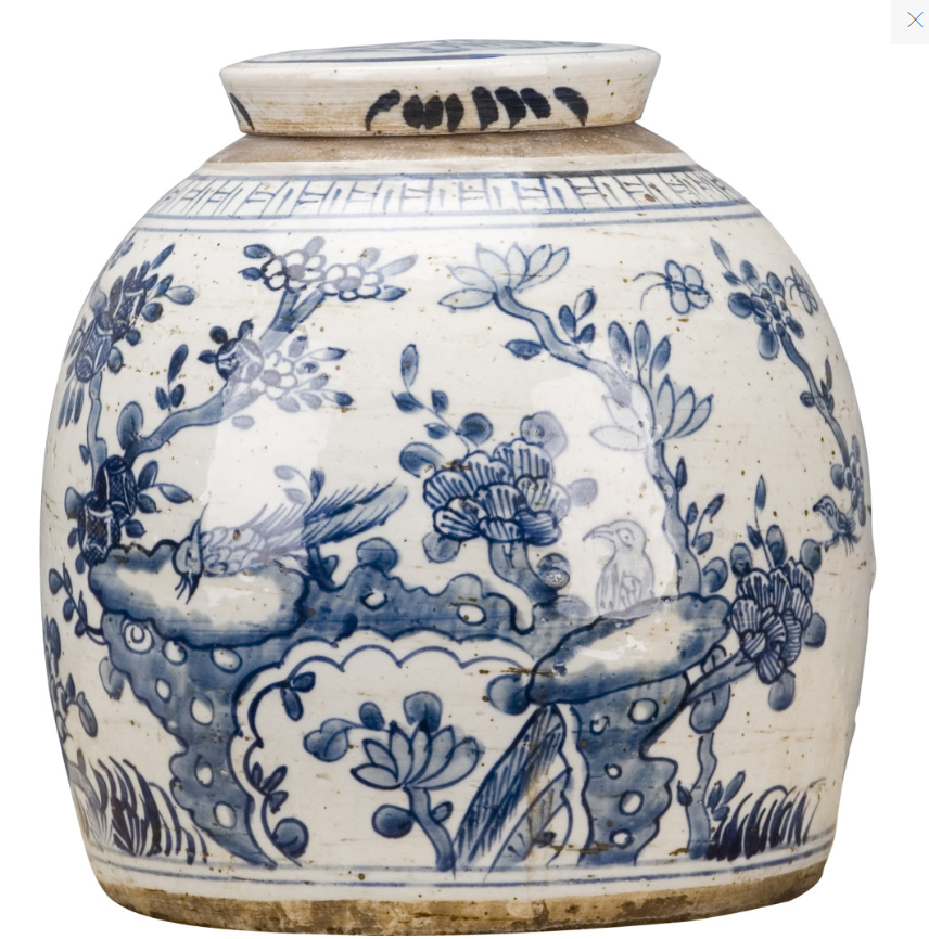 Blue & White  Bulb Lidded