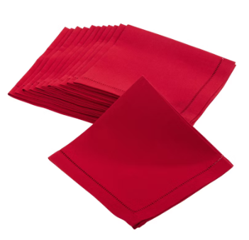 Hemstitch Napkin Red