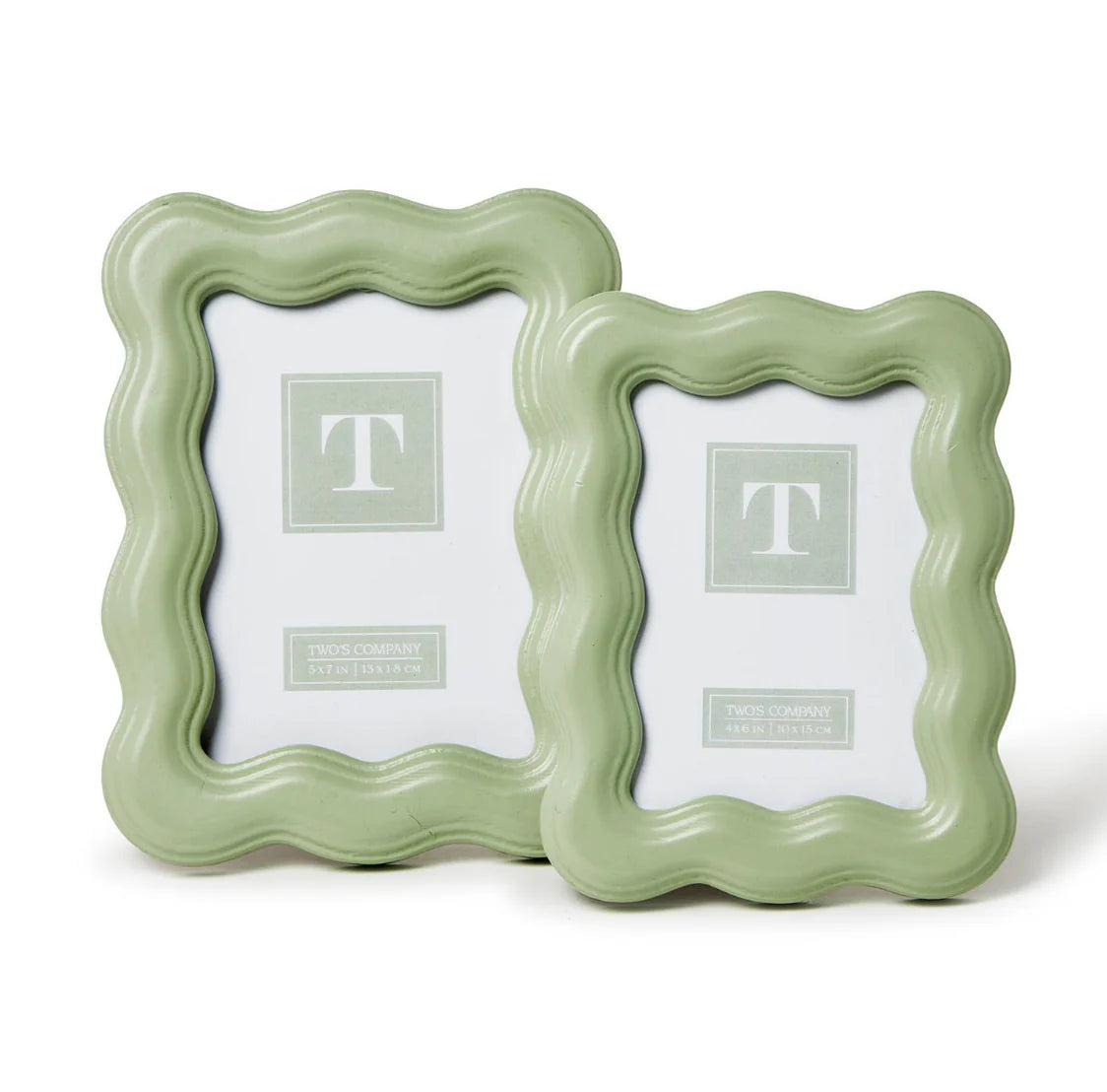 Green Wavy Wood Photo Frames