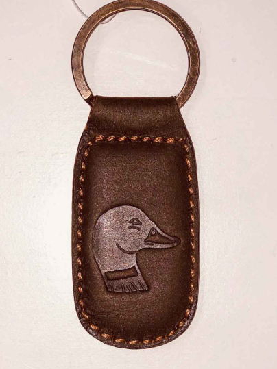 Duck Leather Embossed Keychain