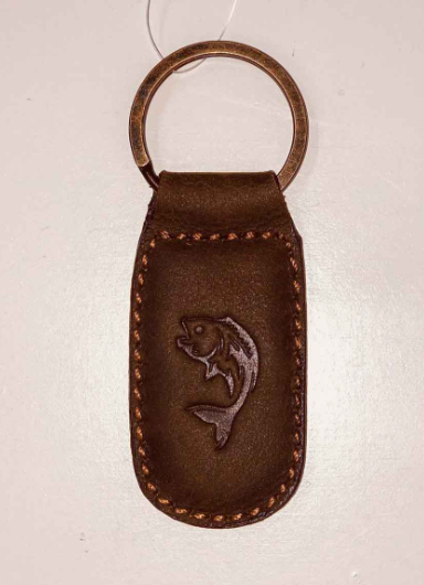 Fish Leather Embossed Keychain