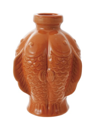 Stoneware Fish Vase Orange