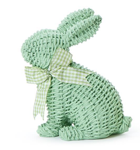 Basket Weave Pattern Easter Bunny with Bow