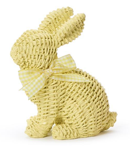 Basket Weave Pattern Easter Bunny with Bow