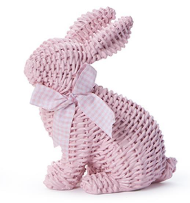 Basket Weave Pattern Easter Bunny with Bow