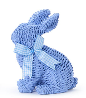 Basket Weave Pattern Easter Bunny with Bow