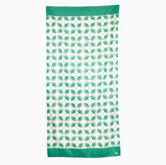 Boca Raton Beach Towel Emerald/White