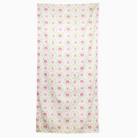 Brighton Terrace Beach Towel Pink Lilly/Lime