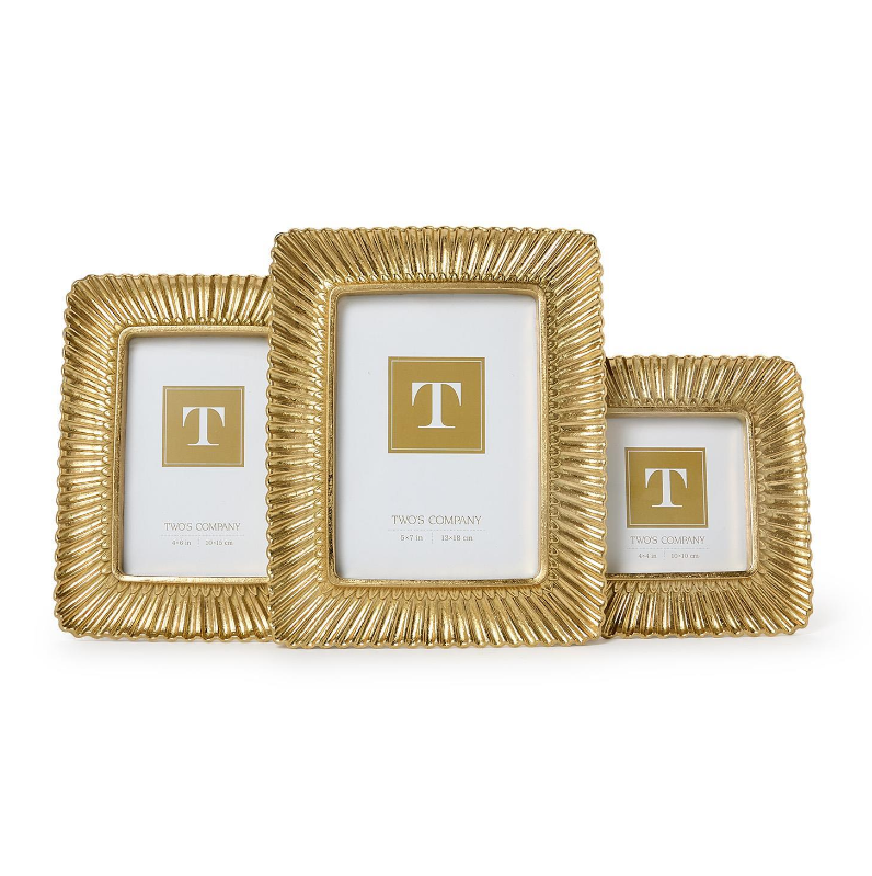 Sculpted Scalloped Plume Gold Photo Frames