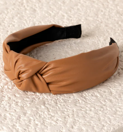 Knotted Faux Leather Headband