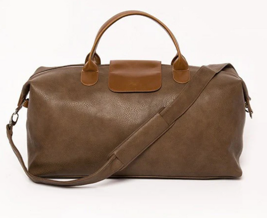 Chocolate Brown Alpha Leather Duffle