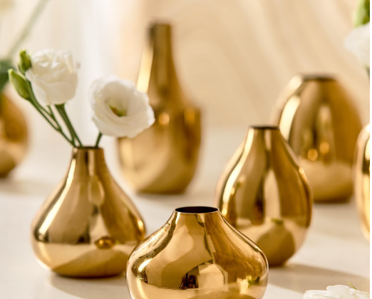 Gold Plated Nickel Vases