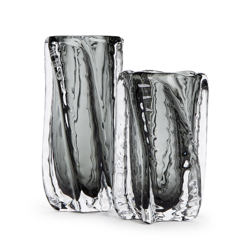 Vendome Smoke Glass Vases