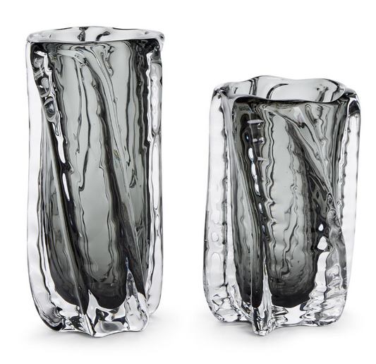 Vendome Smoke Glass Vases