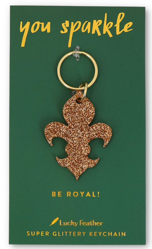 Fleur De Lis Glitter Keychain