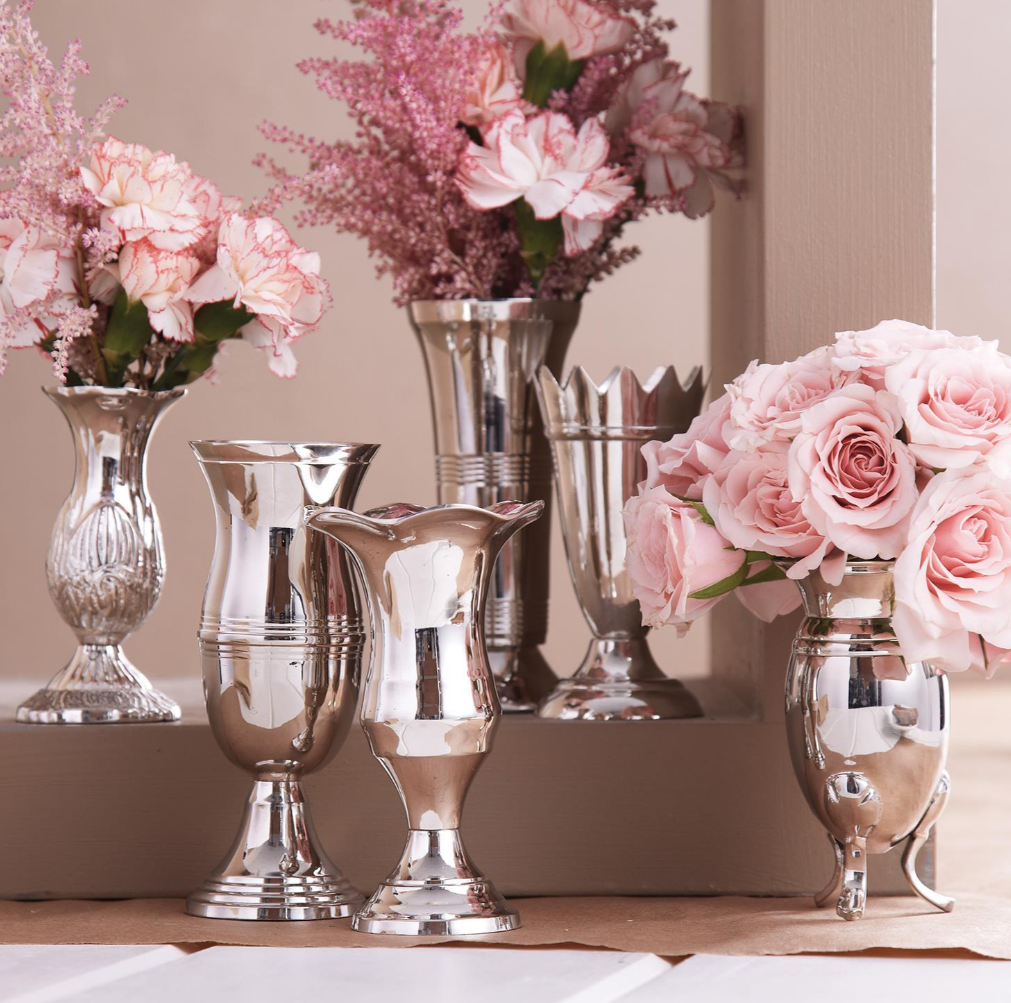 Queen Ann Silver Vases