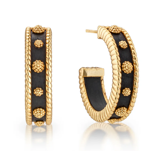 Berry Medium Hoop Earrings - Ebony