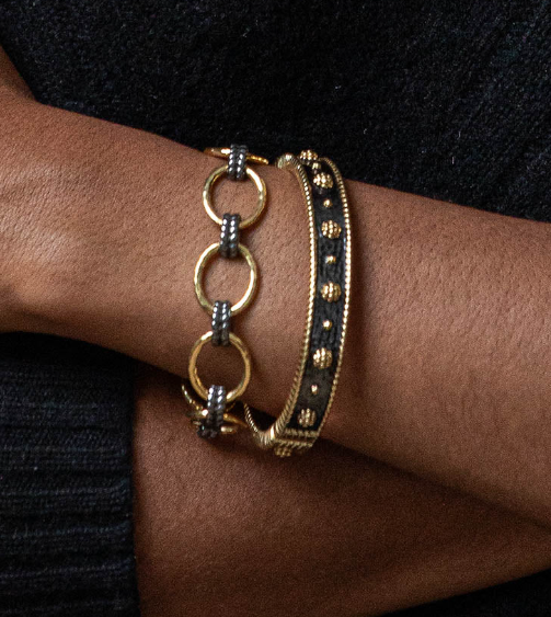 Cleopatra Grande Link Bracelet - Gold/Midnight