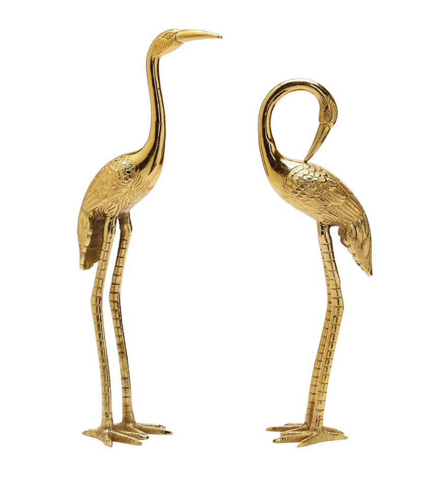 Gold Crane Sculpture