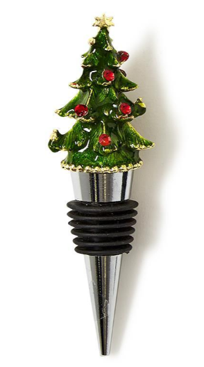 Jeweled Christmas Tree Bottle Stopper