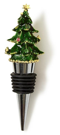 Jeweled Christmas Tree Bottle Stopper