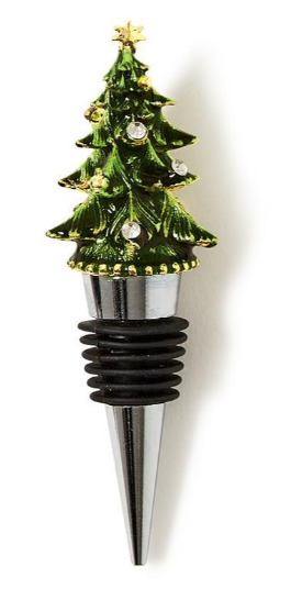 Jeweled Christmas Tree Bottle Stopper