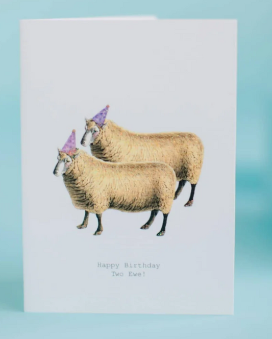 Happy Birthday Two Ewe Greeting Card