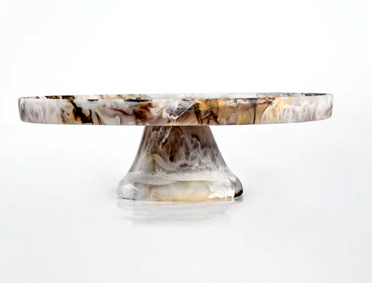 Mocha Swirl Footed Cake Stand