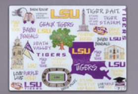 LSU Tempered Glass Board