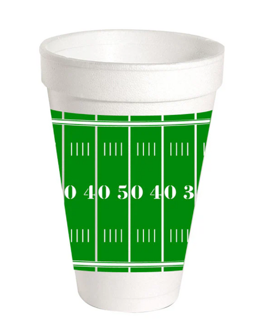 Green Football Field Styrofoam Cups