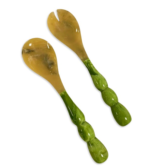 Green Resin Bubble Salad Servers